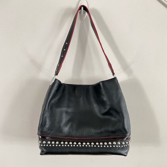 Brighton Rockwell Studded Pebbled Leather Shoulder Bag - Picture 12 of 16